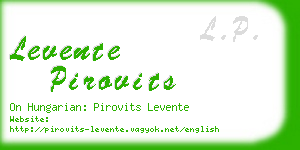 levente pirovits business card